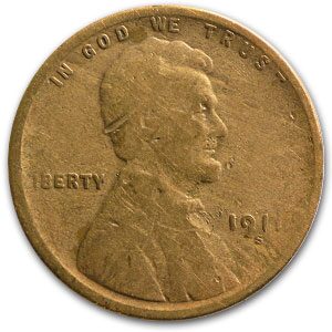 1911-S Lincoln Cent VG Details