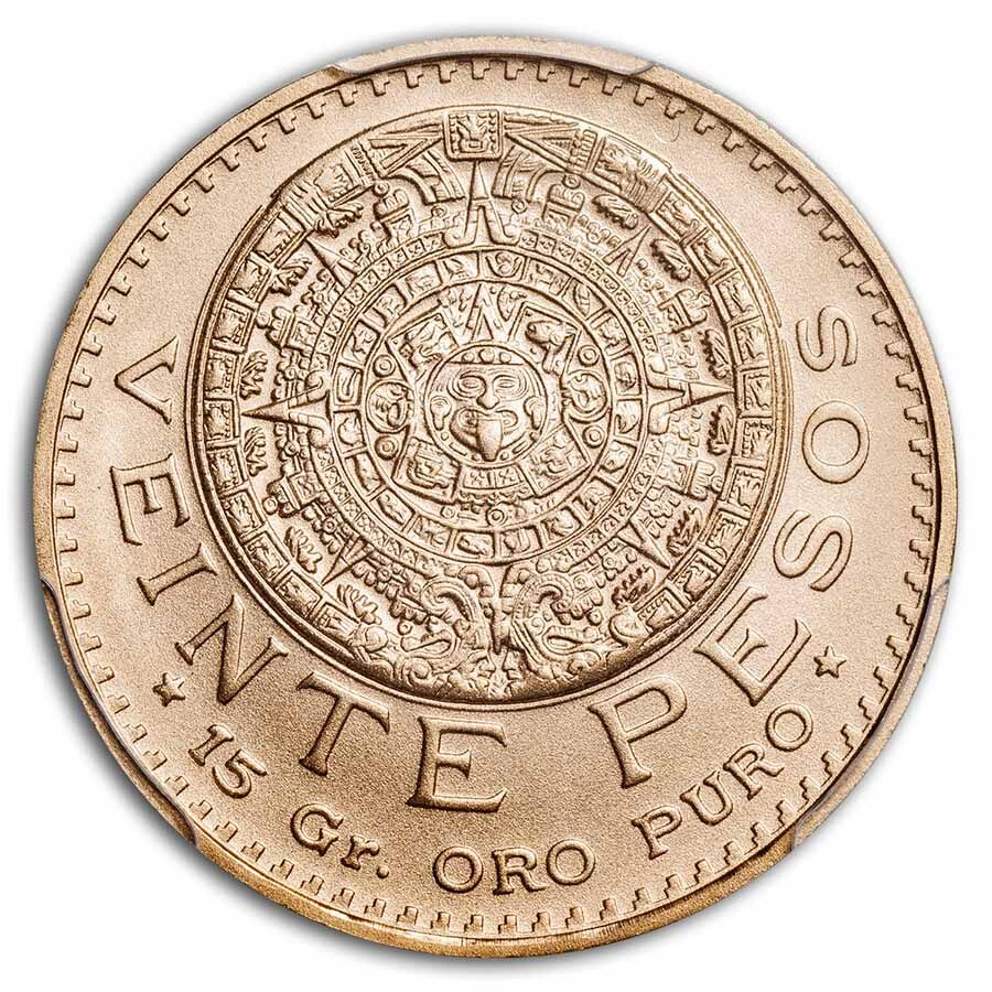 1959 Mexico Gold 20 Pesos MS-70 PCGS (New Die Restrike)