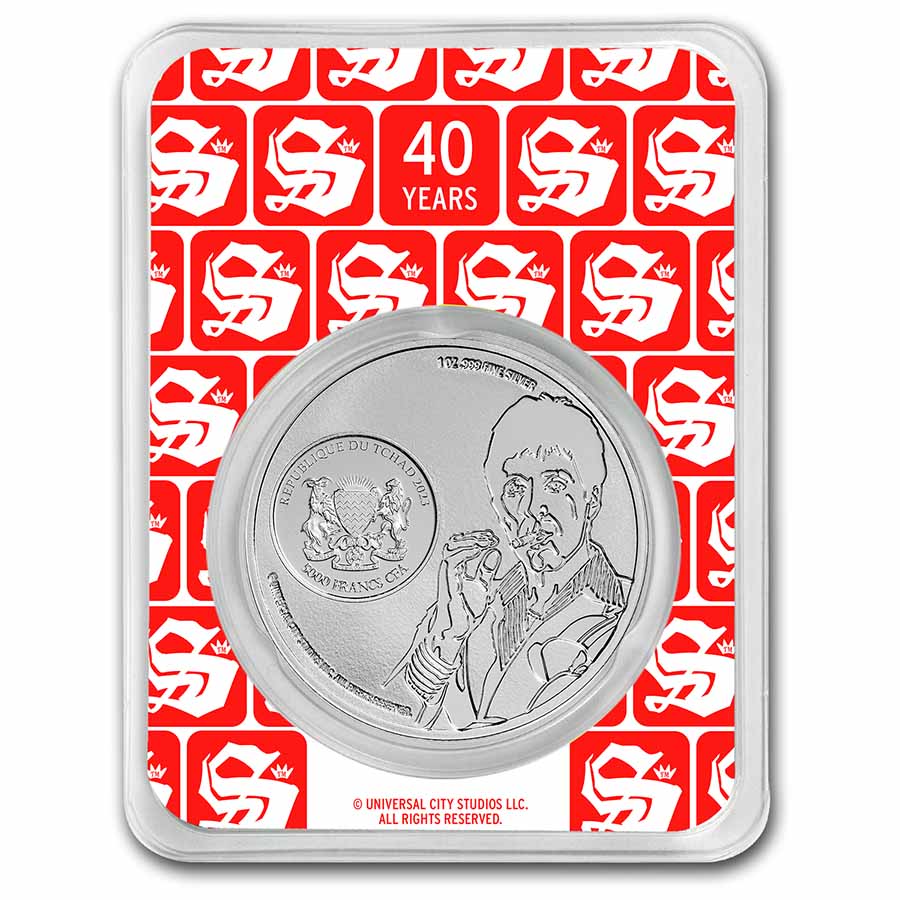 2023 Chad 1 oz Silver 5000 Francs Scarface 40th Anniversary (TEP)