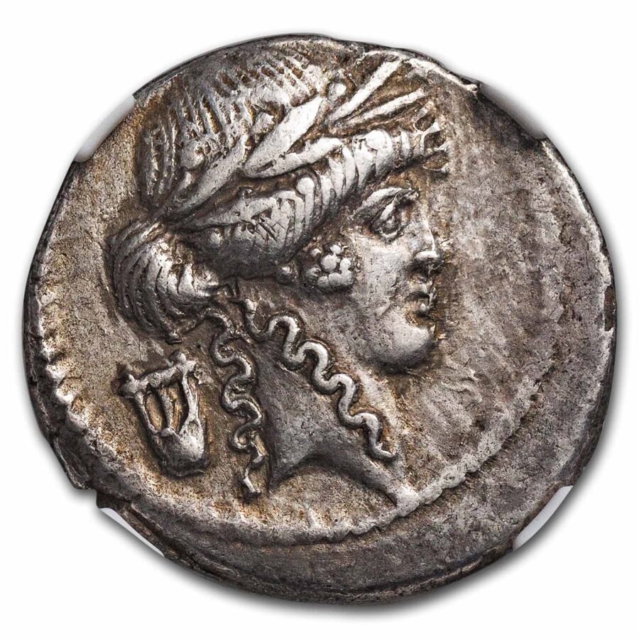 Roman Imperatorial AR Denarius P. Clod 42 BC Ch VF NGC