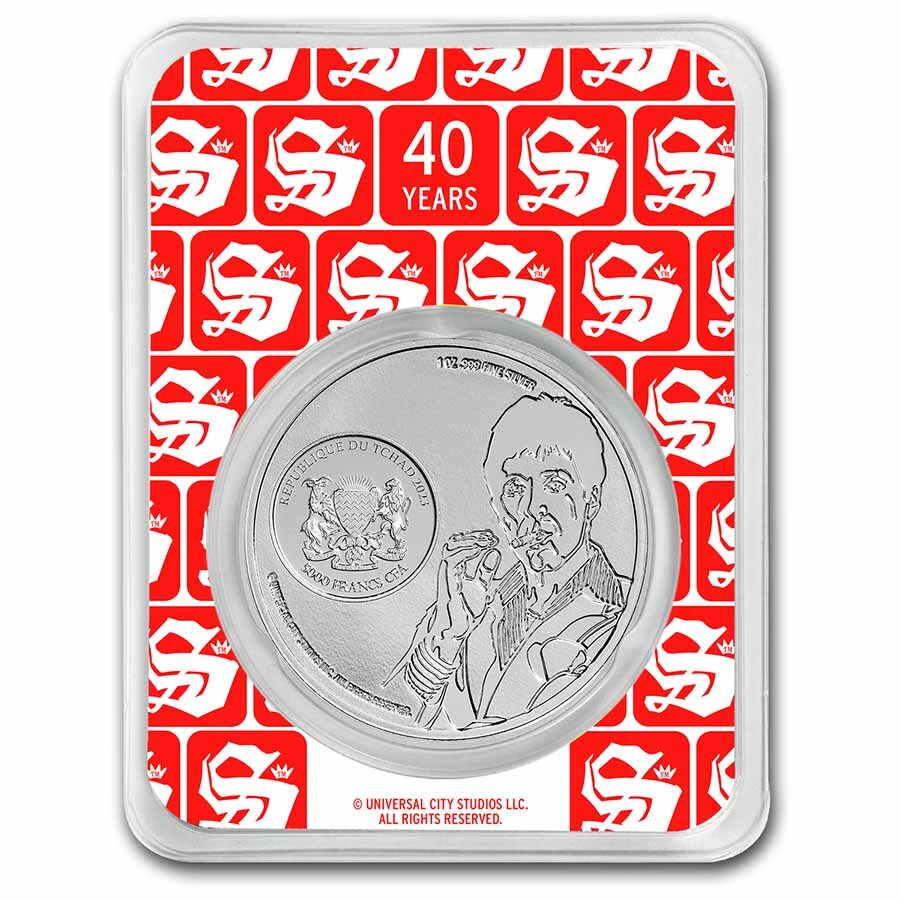 2023 Chad Colorized 1 oz Silver 5000 Franc Scarface 40th in TEP