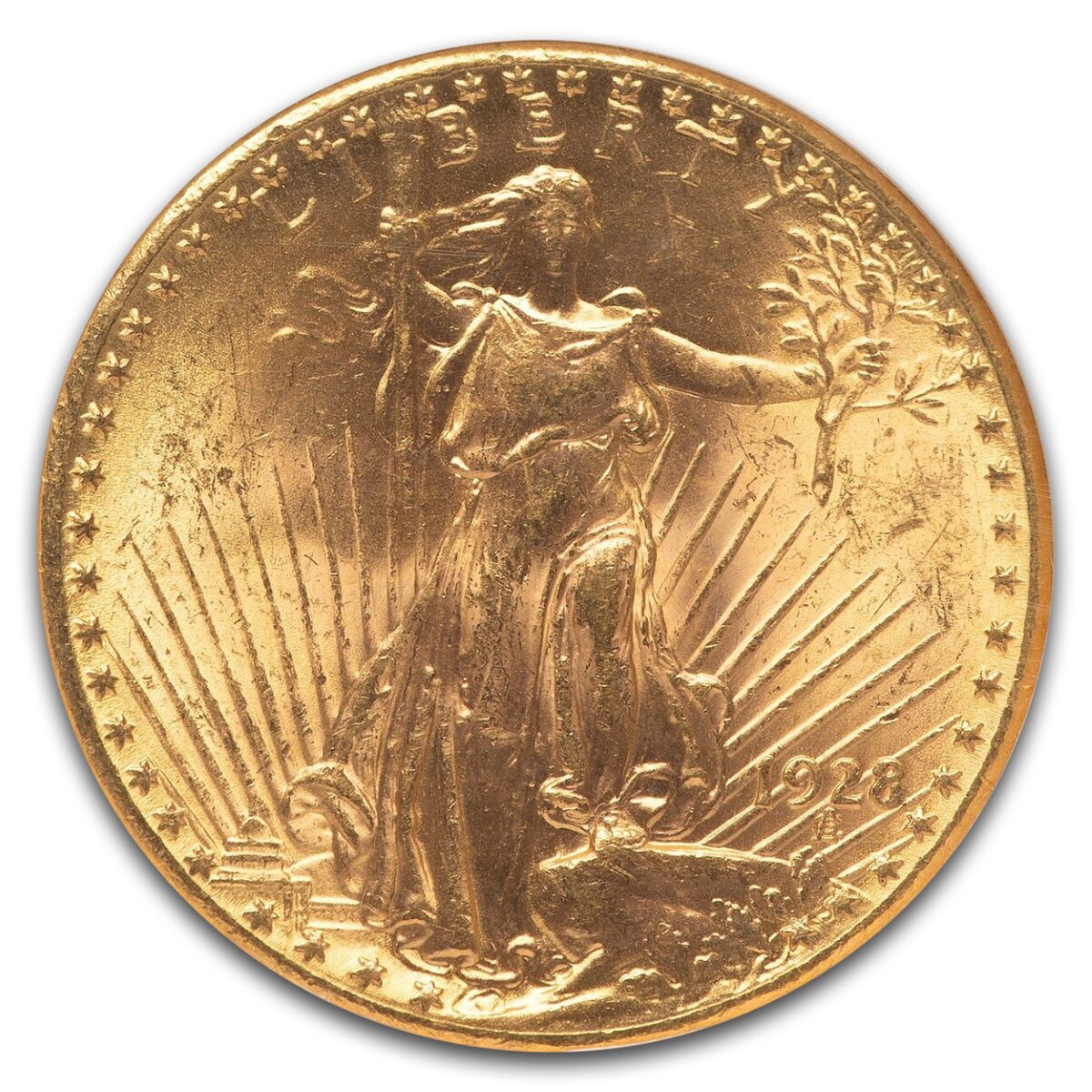 1928 $20 St Gaudens Gold Double Eagle MS-63 NGC CAC