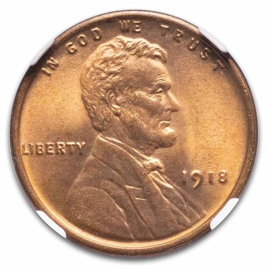 1918 Lincoln Cent MS-65 NGC (Red)