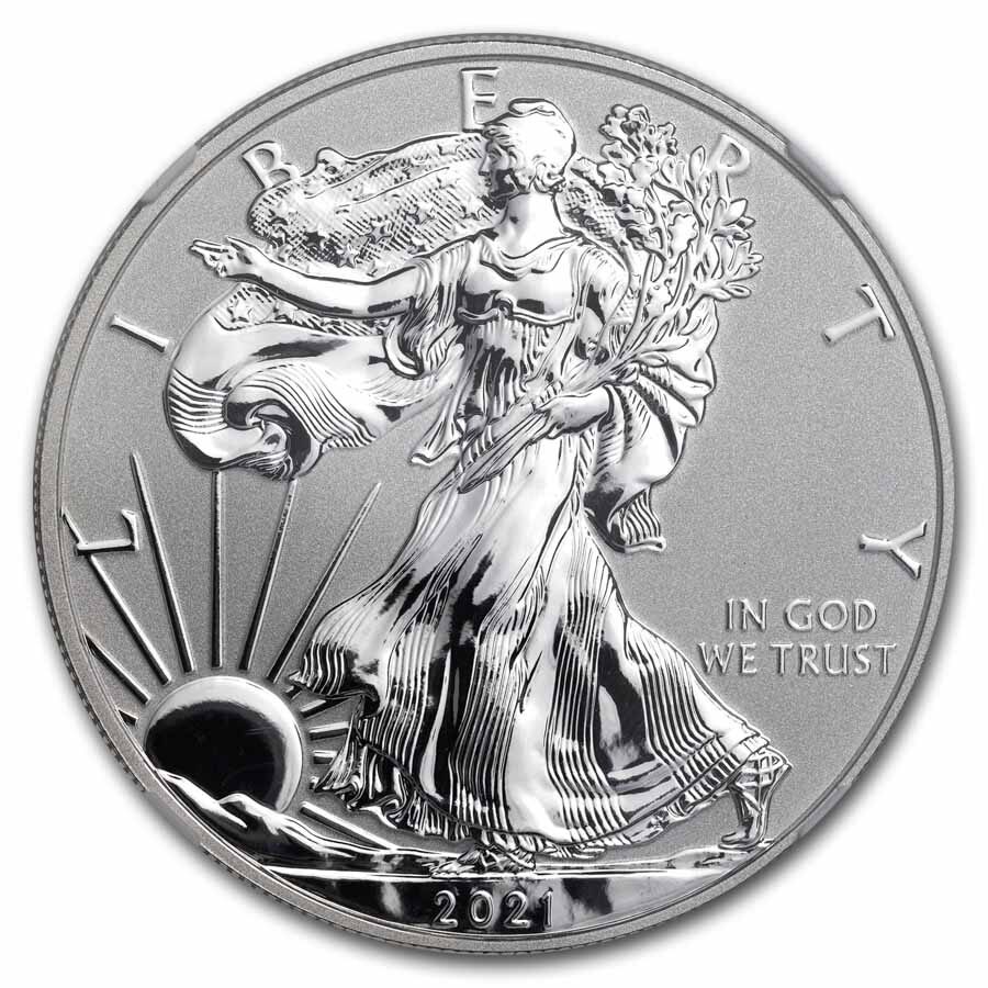2021-W Silver Eagle (Type 1) Reverse Proof PF-70 NGC (FR)