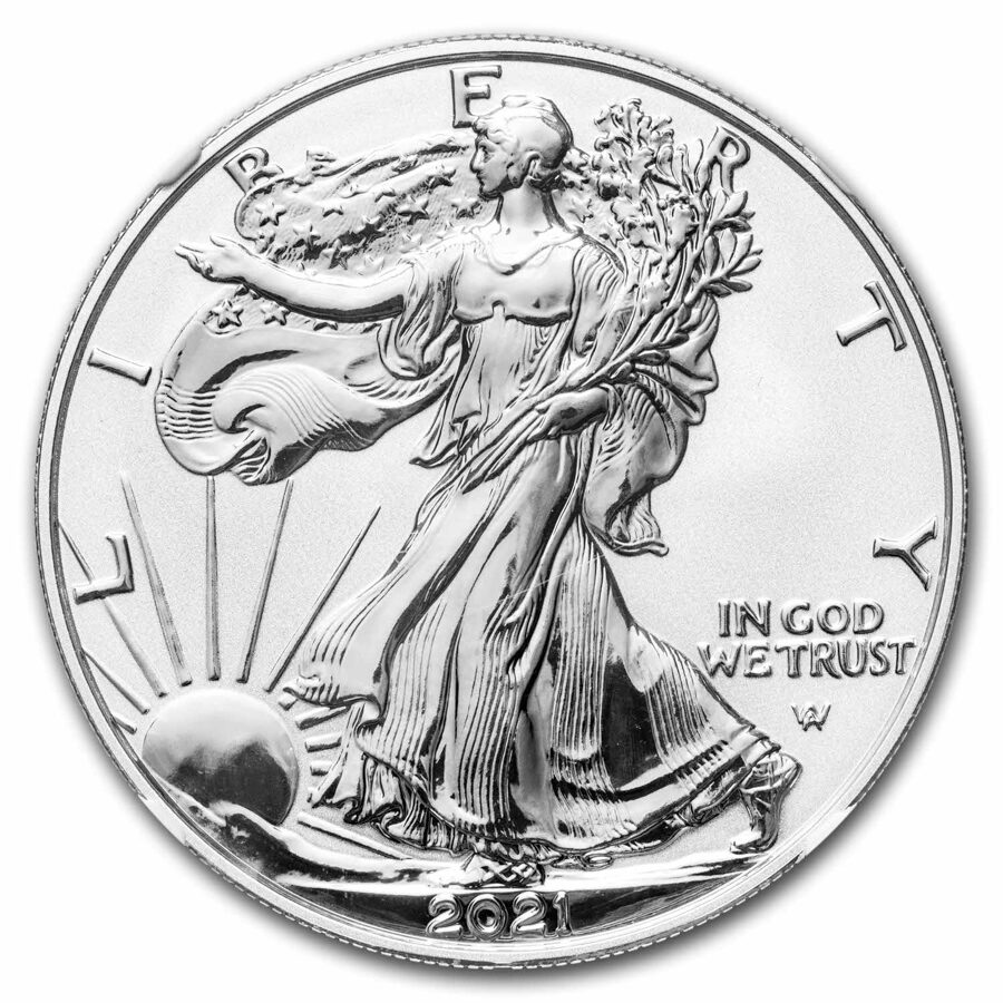 2021-W Silver Eagle (Type 2) Reverse Proof PF-70 NGC (FR)