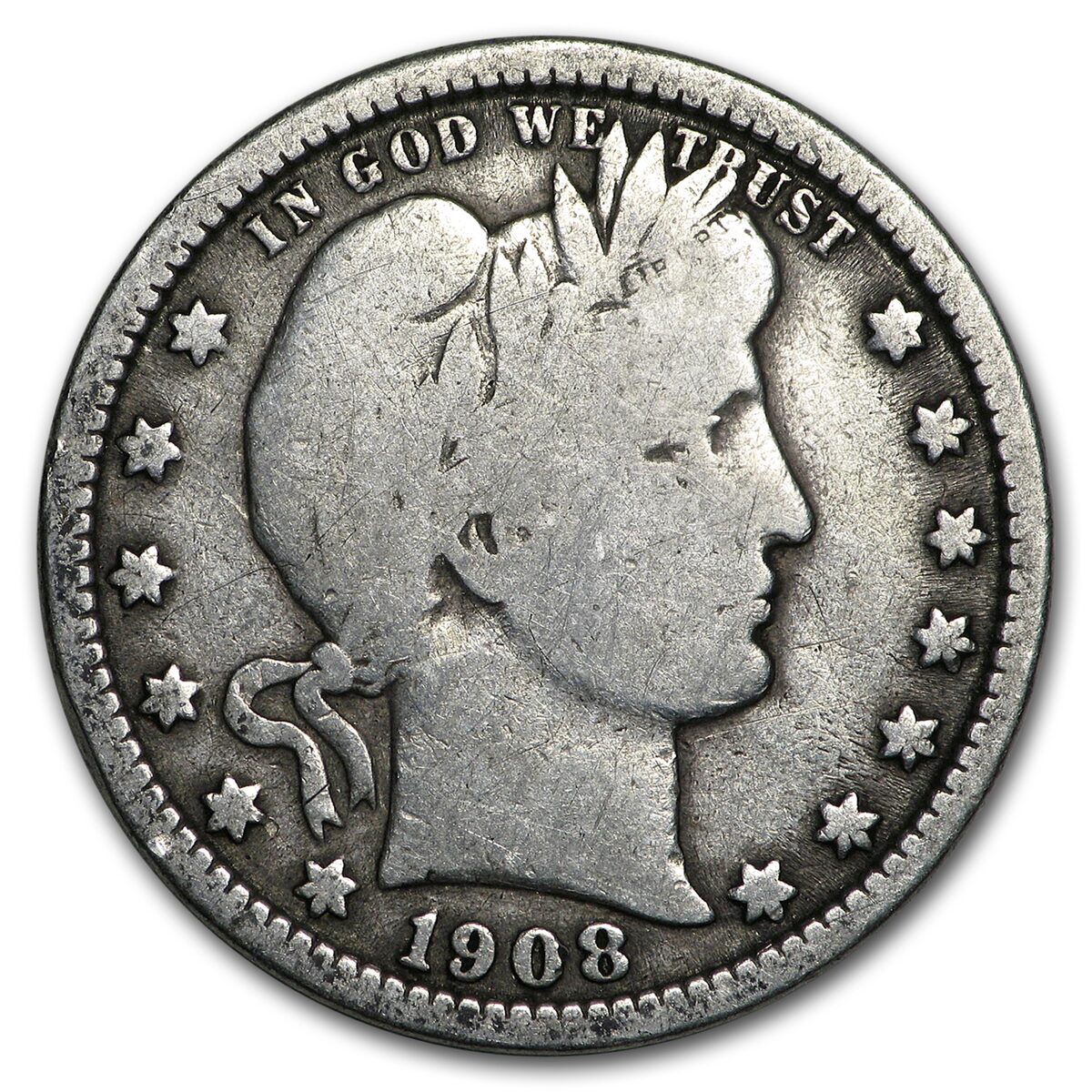 1908-O Barber Quarter Fine