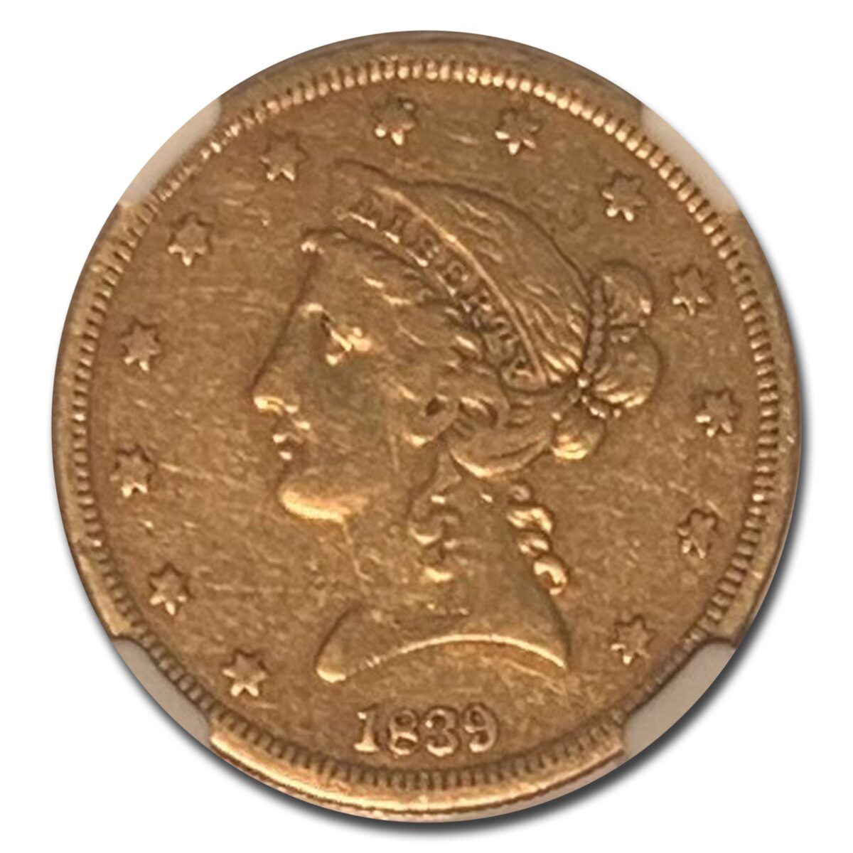 1839 $5 Liberty Gold Half Eagle XF-40 NGC