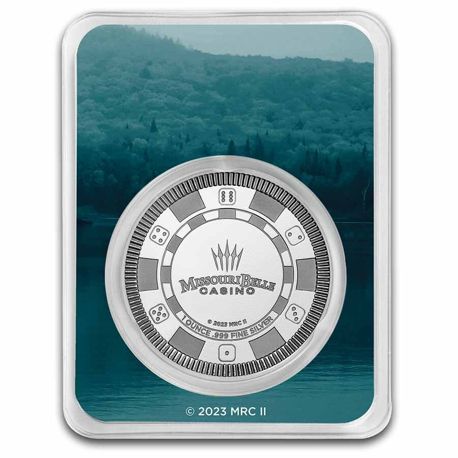 1 oz Stackable Silver Round - Ozark Casino Chip w/ TEP