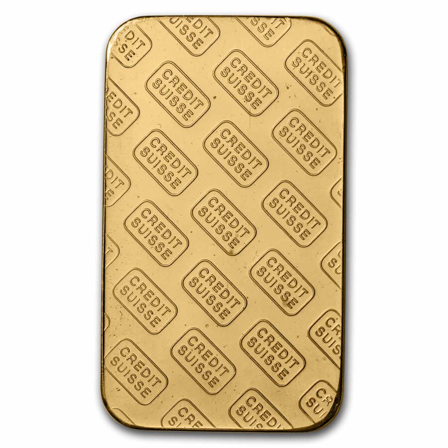 1 oz Gold Bar - Credit Suisse (Vintage, Paper Assay)