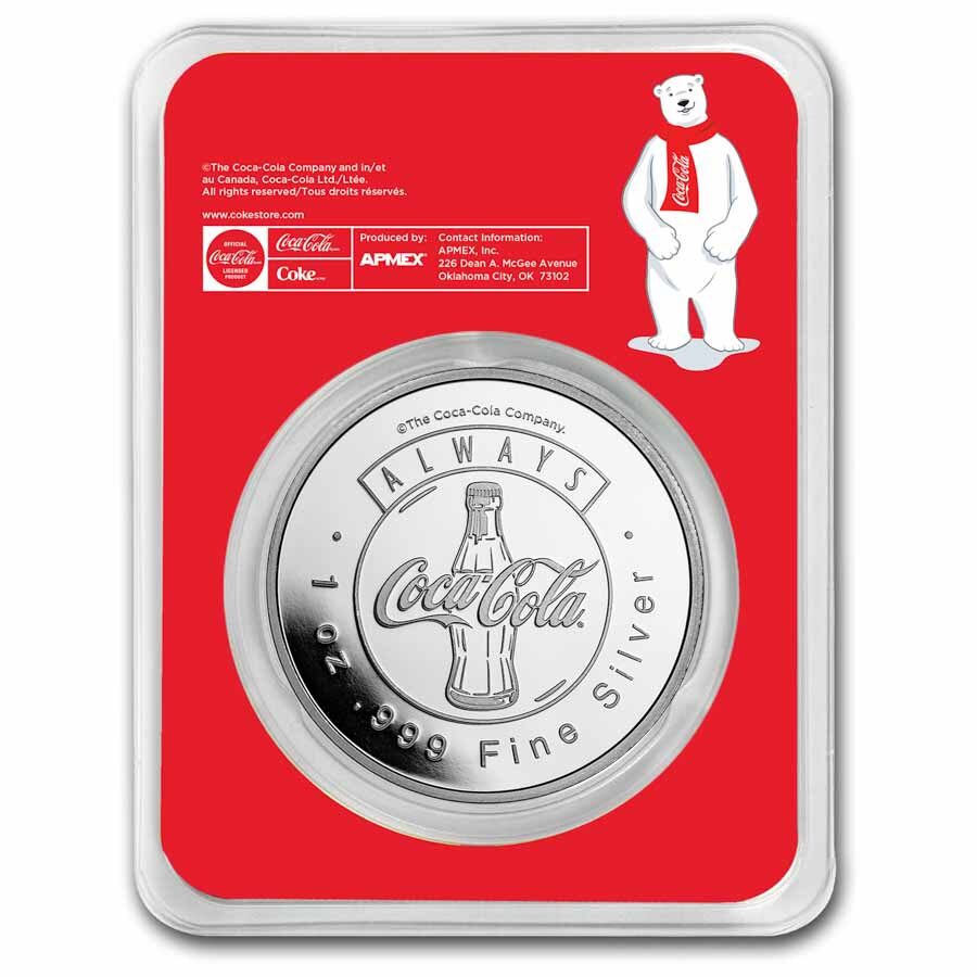 Coca-Cola® 1 oz Silver Polar Bear Colorized Round