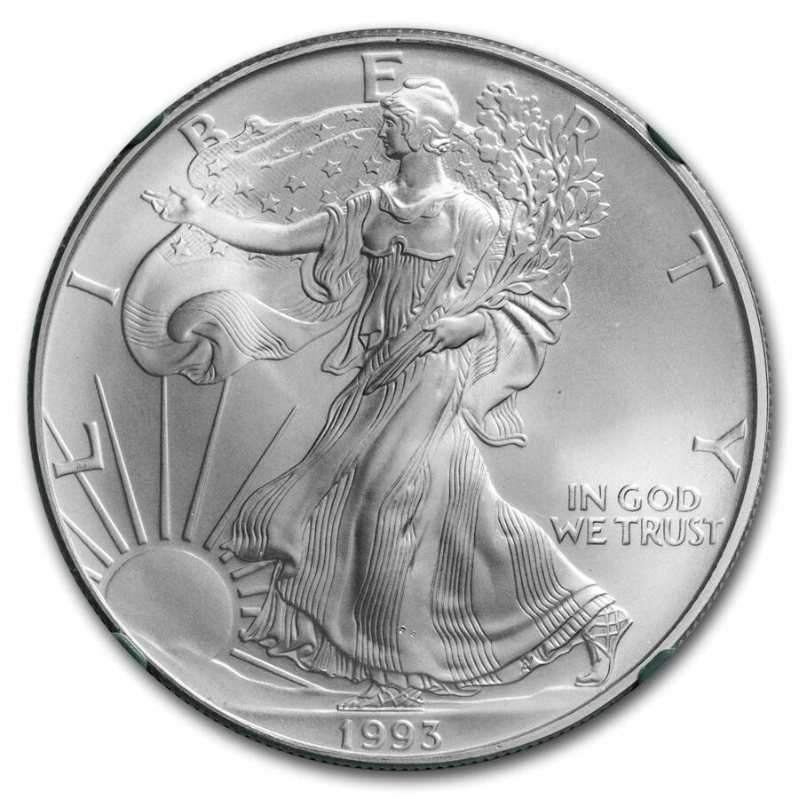 1993 American Silver Eagle MS-69 NGC (Green Holder)