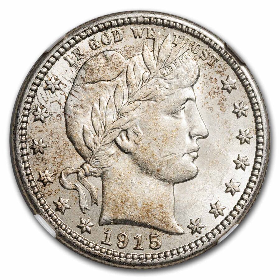 1915-S Barber Quarter MS-62 NGC