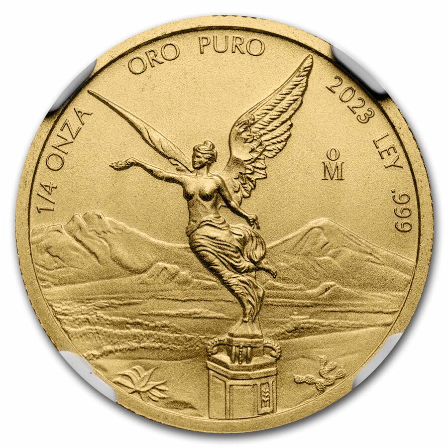 2023 Mexico 1/4 oz Gold Libertad MS-70 NGC (ER, Coat of Arms)