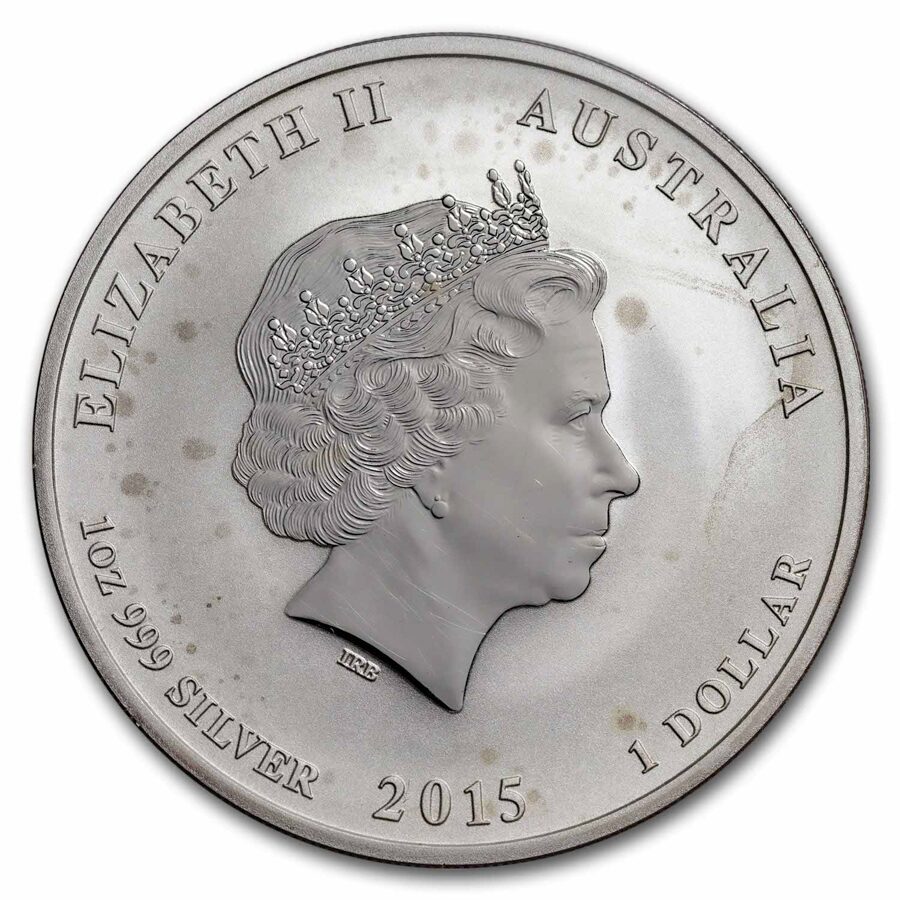 2015 Australia 1 oz Silver Lunar Goat BU (Series II) Spotted