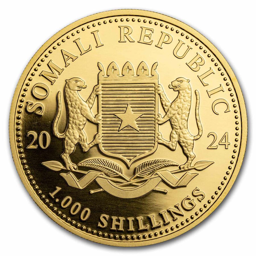 2024 Somalia 1 oz Gold Elephant Coin BU