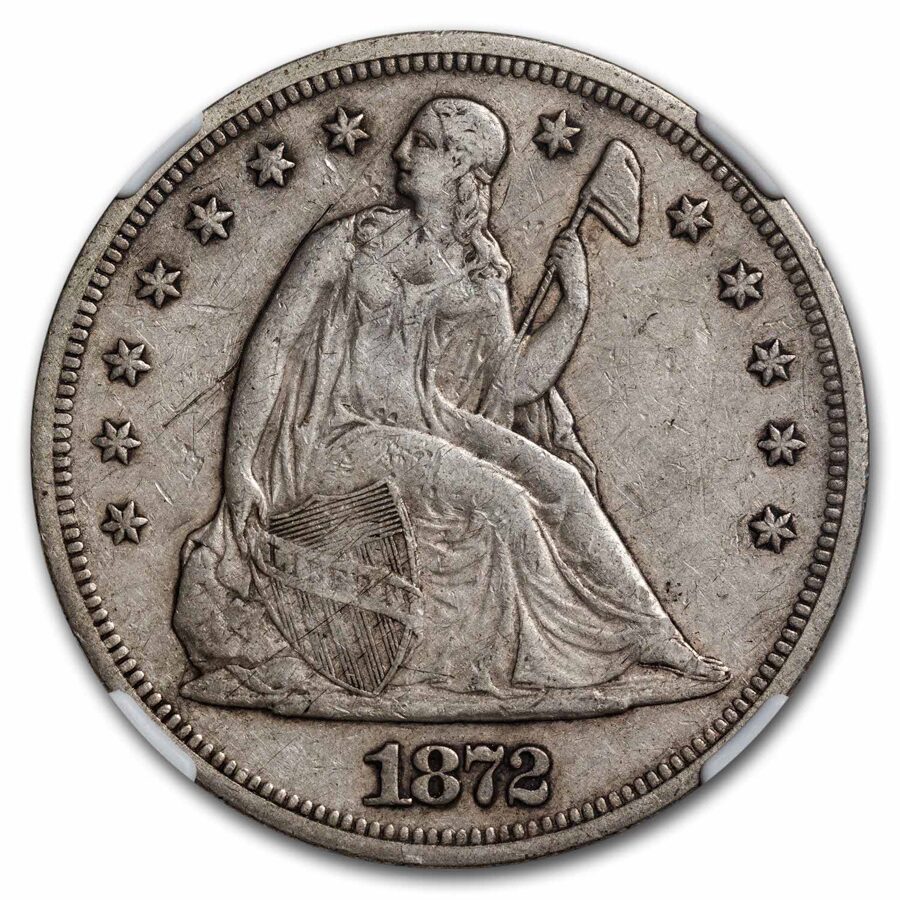 1872 Liberty Seated Dollar XF-45 NGC