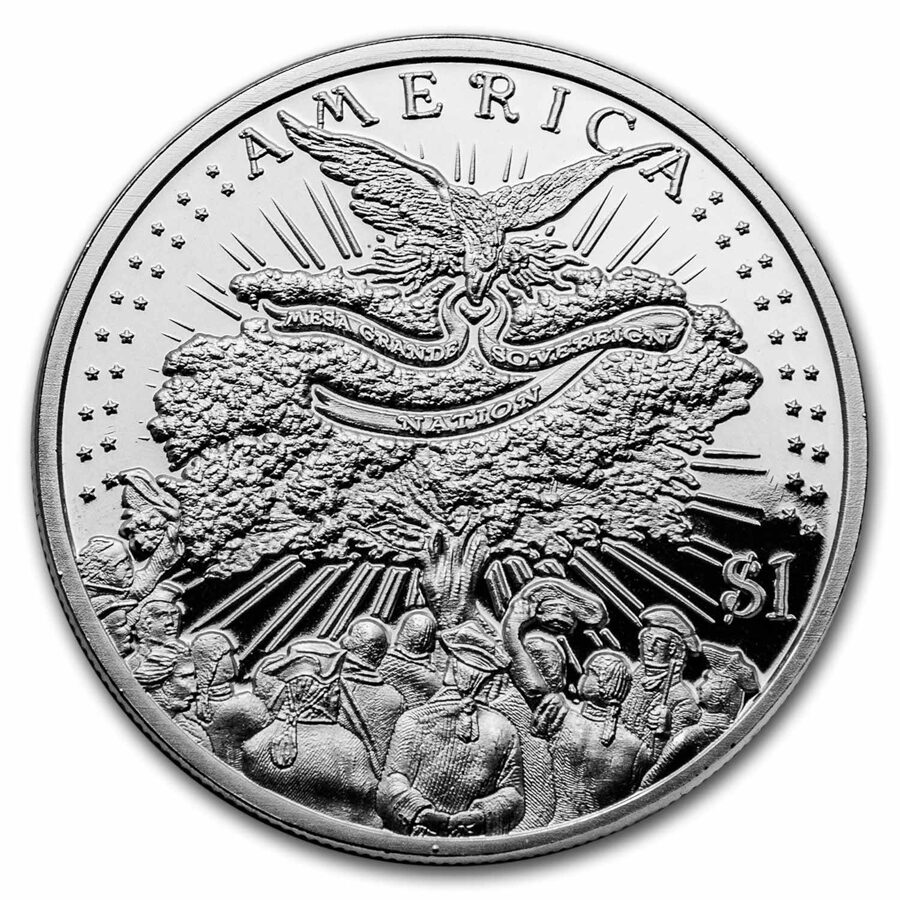 2023 1 oz Ag $1 American Rev The Boston Tea Party (Colorized)