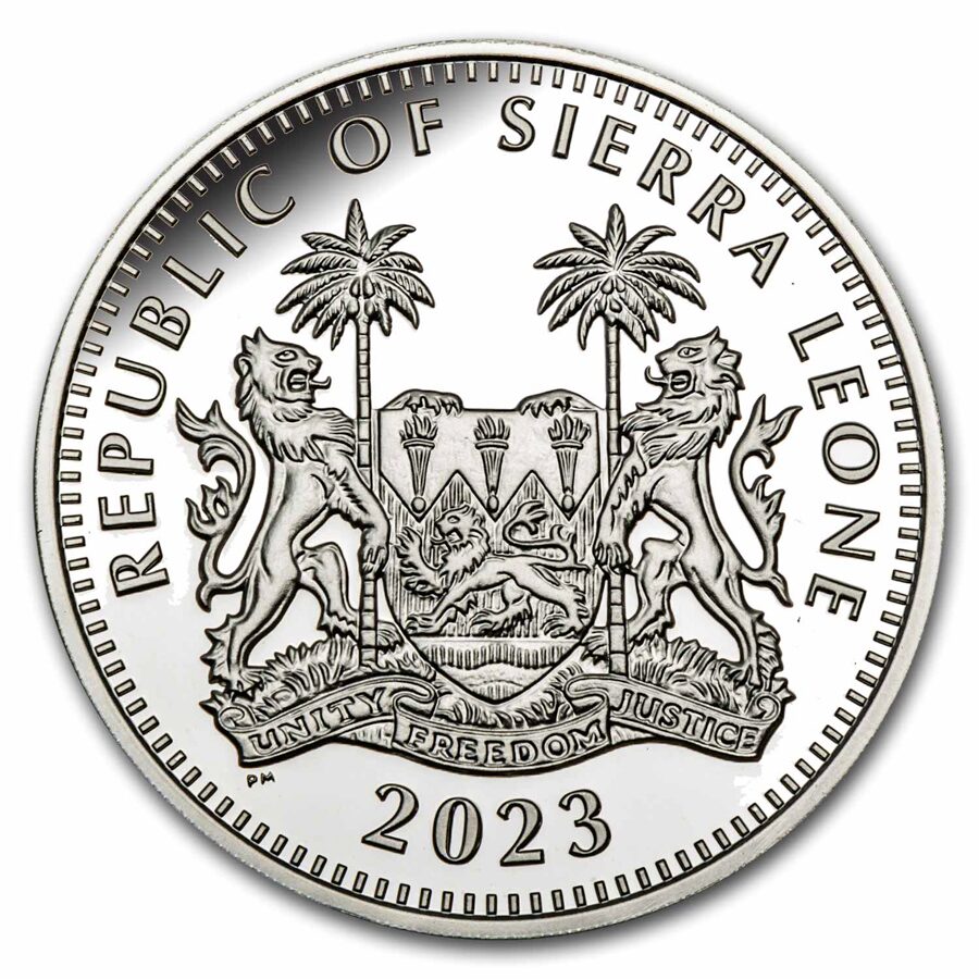 2023 Sierra Leone 2 oz Silver Egyptian Gods: Anubis (Colorized)