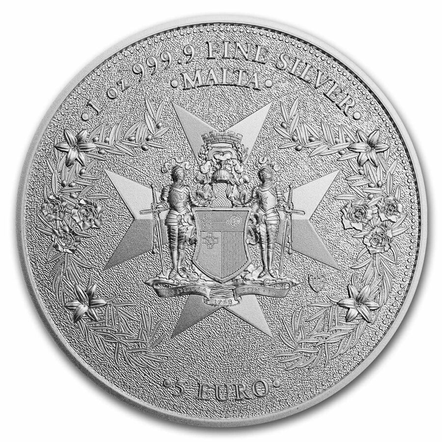 2023 Malta 1 oz Silver 5 Euro Golden Eagle BU