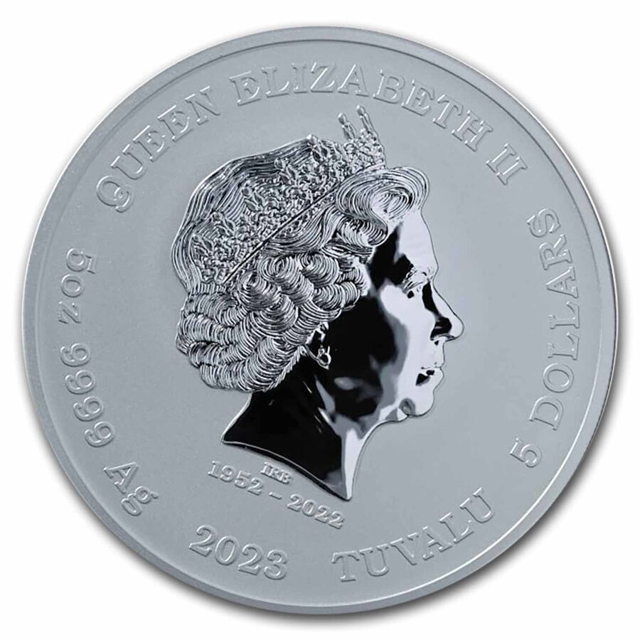 2023 Tuvalu 5 oz Silver Gods of Olympus BU (Ares, w/ COA)