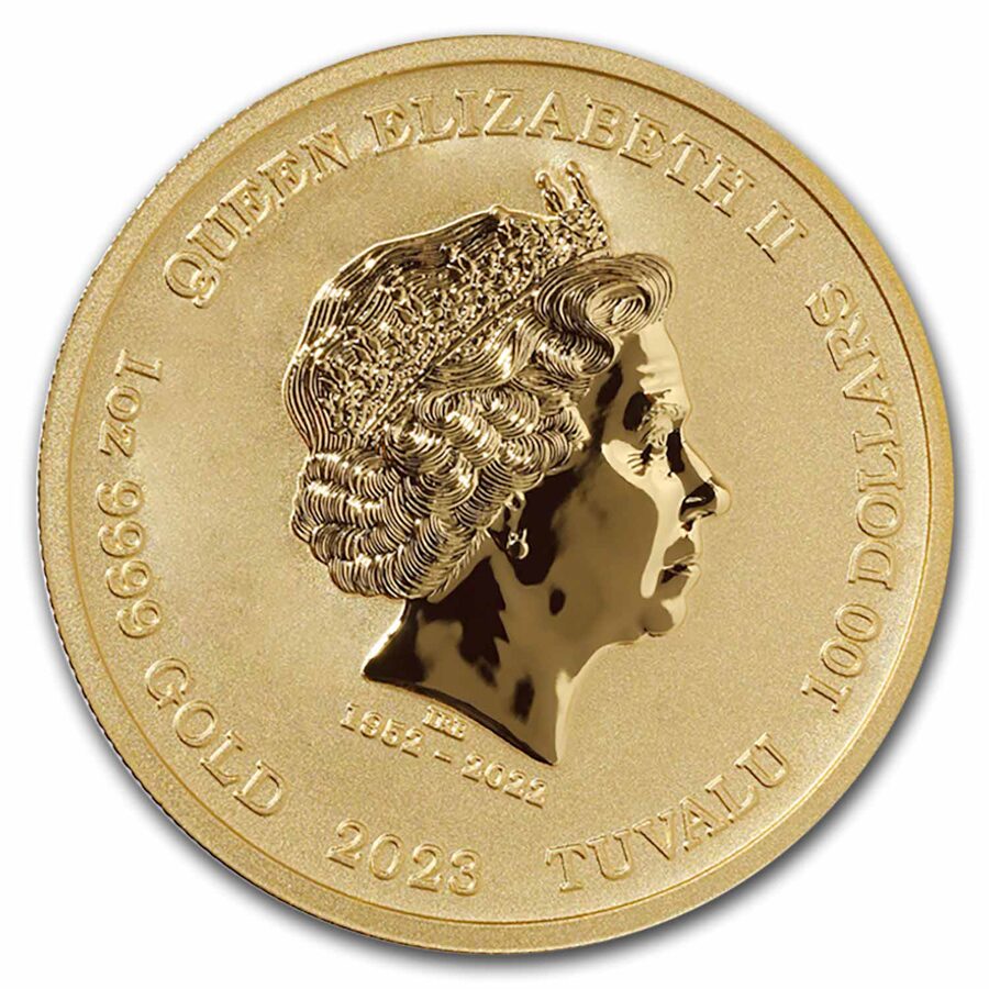 2023 Tuvalu 1 oz Gold Gods of Olympus BU (Ares, w/ COA)