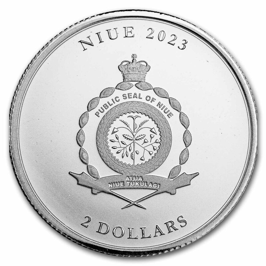2023 Niue 1 oz Silver $2 Vivat Humanitas BU