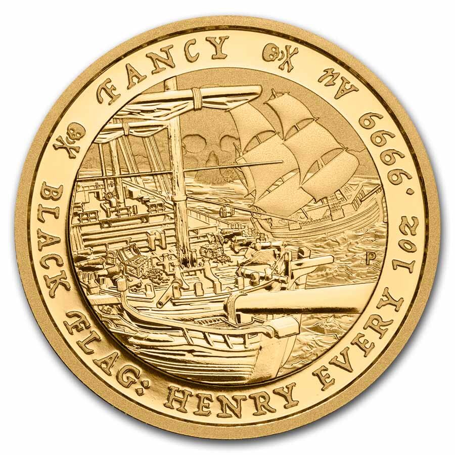 2023 Tuvalu 1 oz Gold Black Flag - The Fancy (w/ Box & COA)
