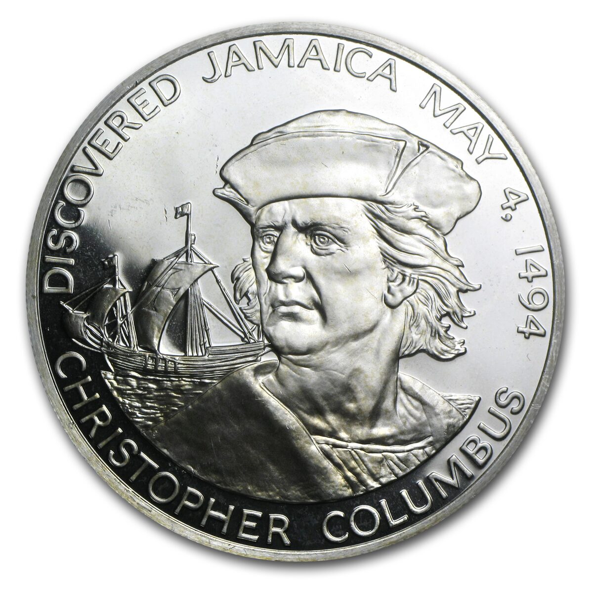 1975 Jamaica Silver $10 Columbus Proof