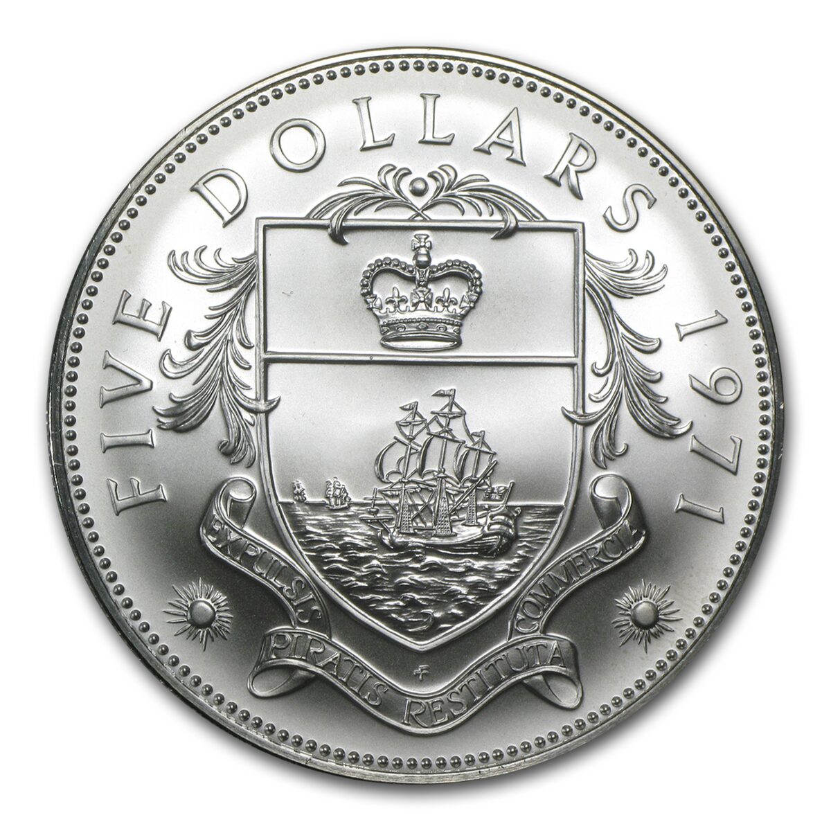 1971 Bahamas Silver $5 BU