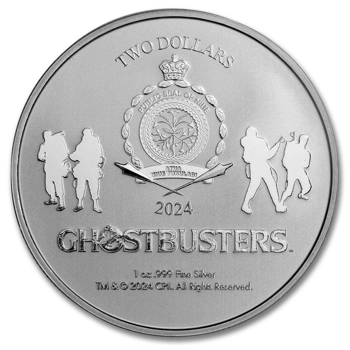 2024 Niue 1 oz Silver $2 Ghostbusters No Ghost Logo BU Coin