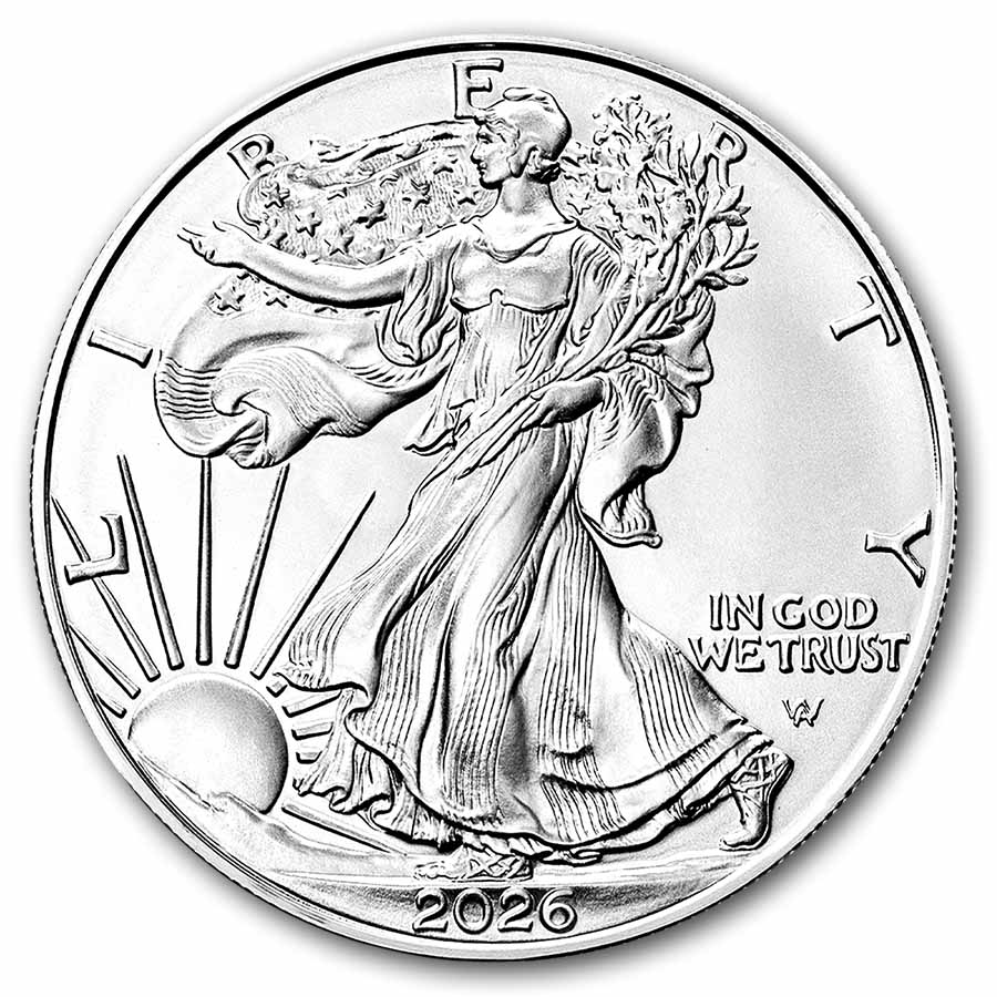2026 1 oz American Silver Eagle - w/Red Winter Holiday Card