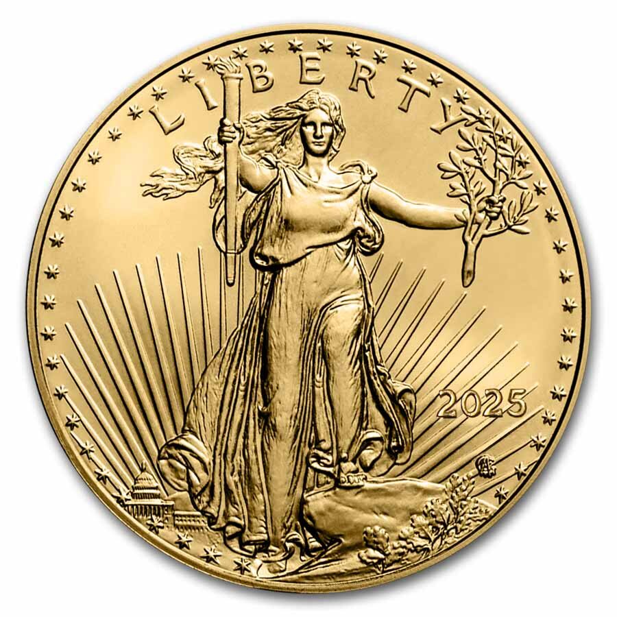 2025 1 oz American Gold Eagle - w/Starry Night Nativity Card