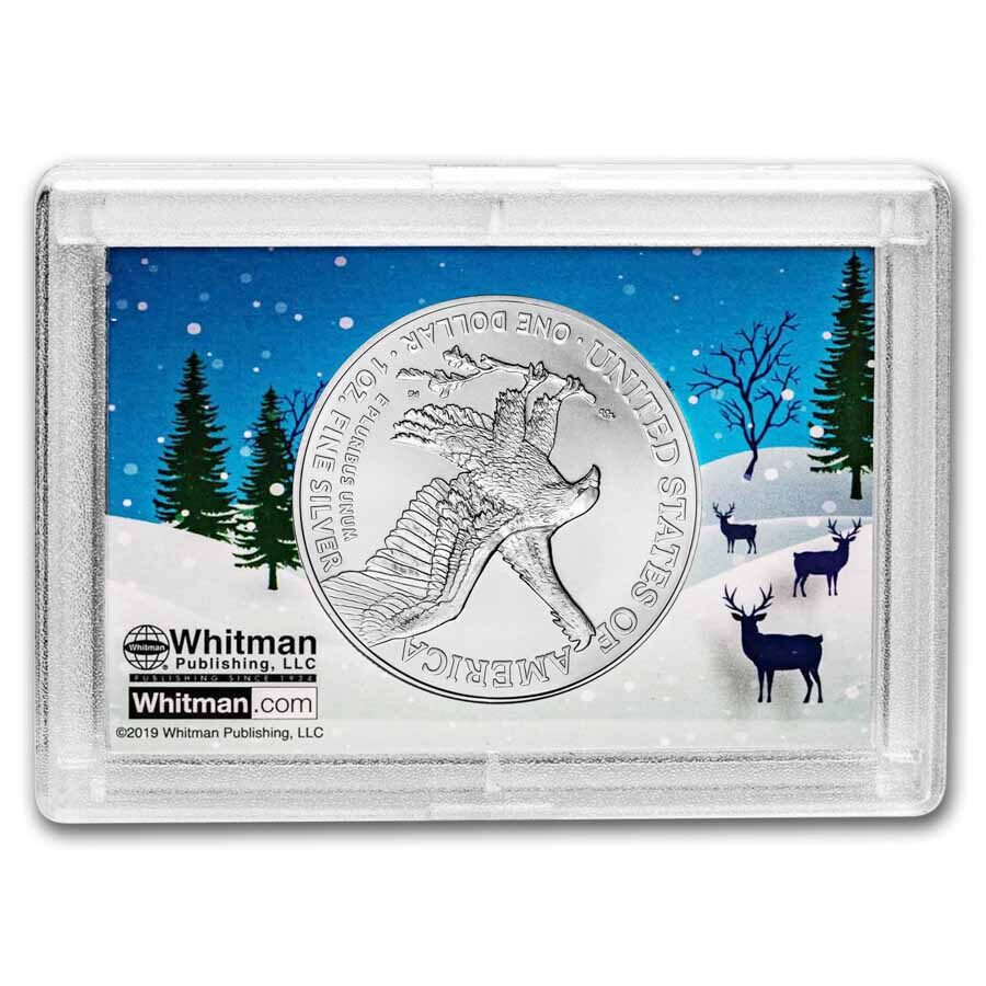 2025 1 oz American Silver Eagle - w/Harris Holder, Happy Holidays