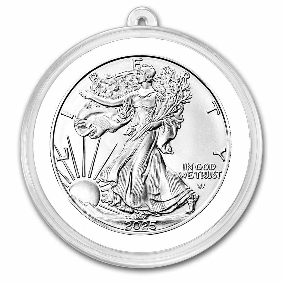 2025 1 oz American Silver Eagle - w/Holiday Tin, Peace Love & Joy