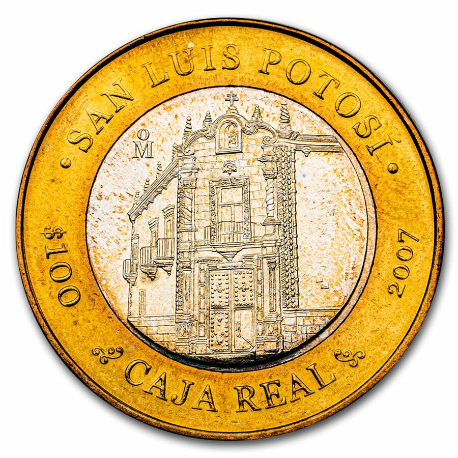 2007 Mexico Bimetallic 100 Pesos San Luis Potosi BU (2nd Edition)