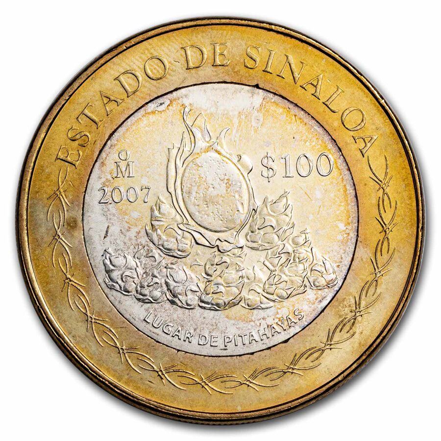 2007 Mexico Bimetallic 100 Pesos Sinaloa BU (2nd Edition)
