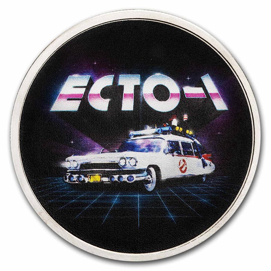 2024 Niue 2 oz Silver $5 Ghostbusters: Ecto-1 Coin + Die Cast Car