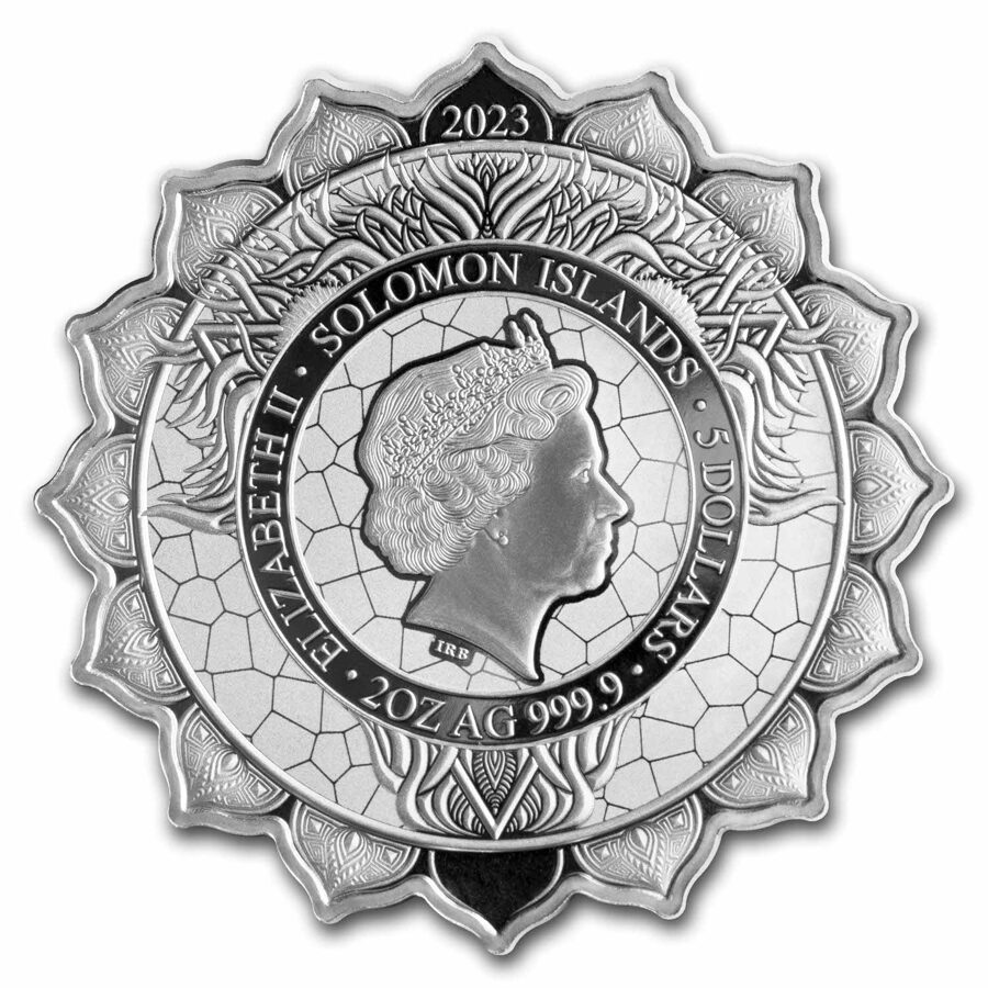 2023 PAMP 2 oz Silver $5 Lion of the 5th Chakra Proof
