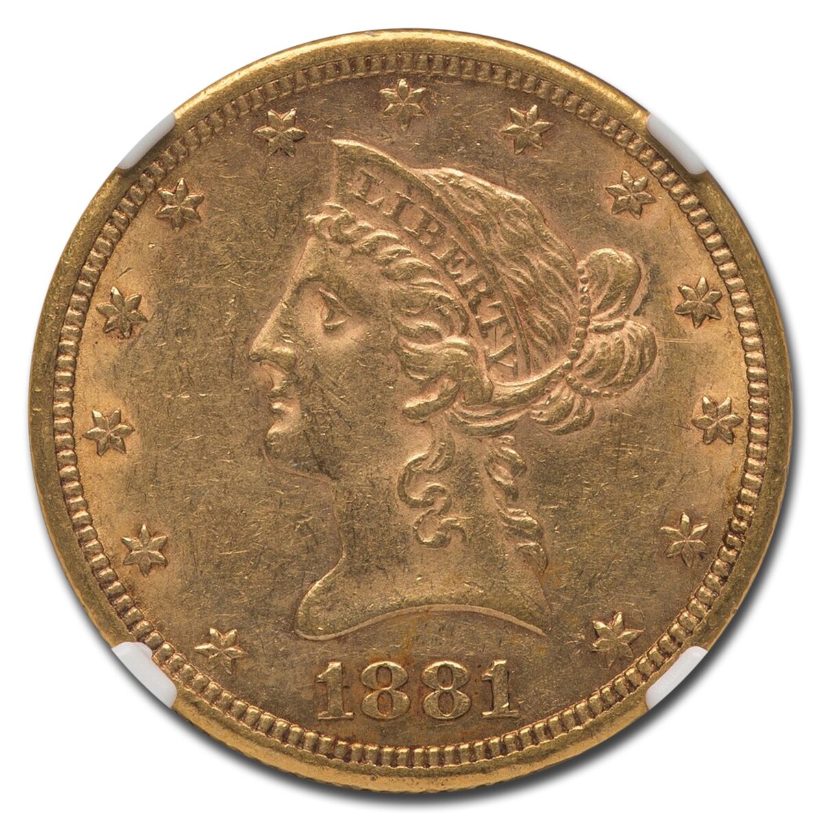 1881-CC $10 Liberty Gold Eagle AU-58 NGC
