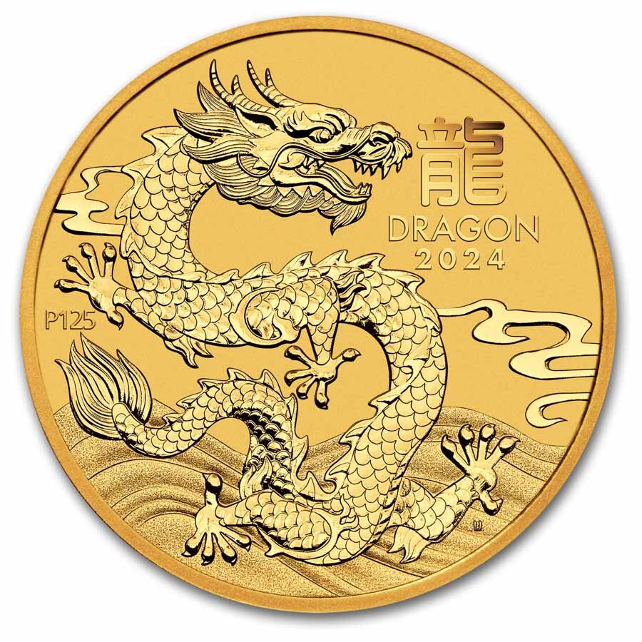 2024 AUS 1 oz Gold Lunar Year of the Dragon (MD Premier+PCGS)
