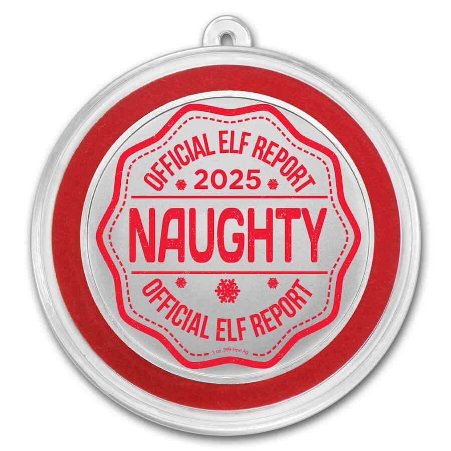 2025 1 oz Silver Colorized Round - Naughty or Nice