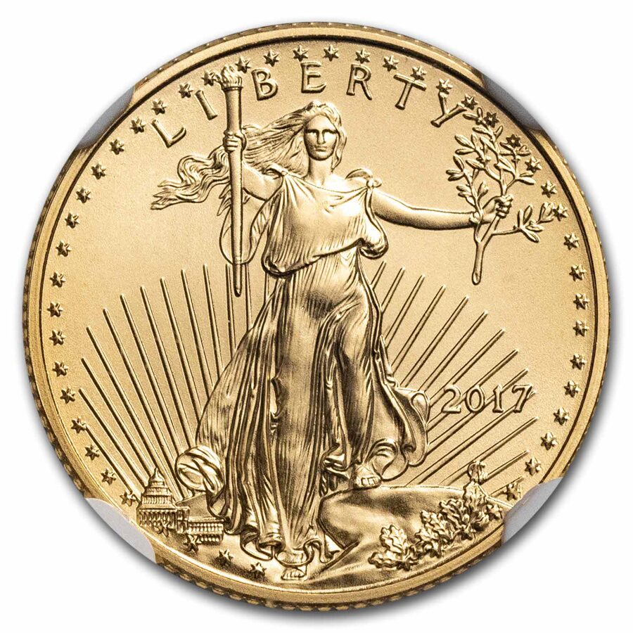 2017 1/10 oz American Gold Eagle MS-70 NGC (FDI, Jones)