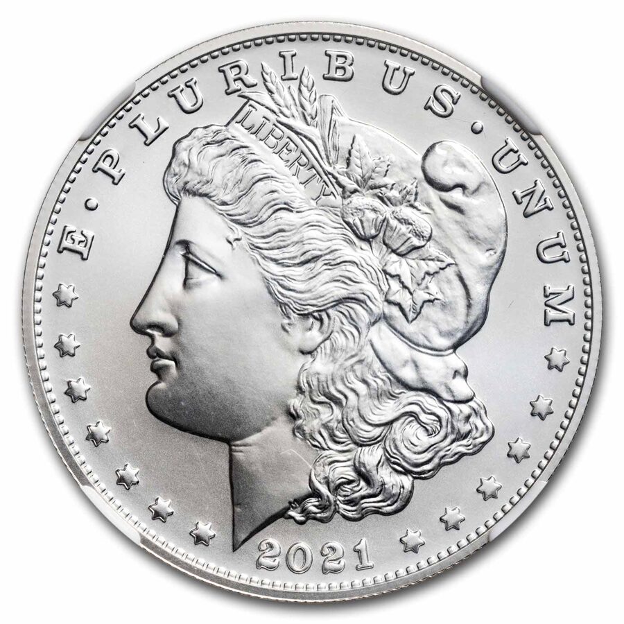 2021-(O) Silver Morgan Dollar MS-70 NGC (FDI, Mercanti)