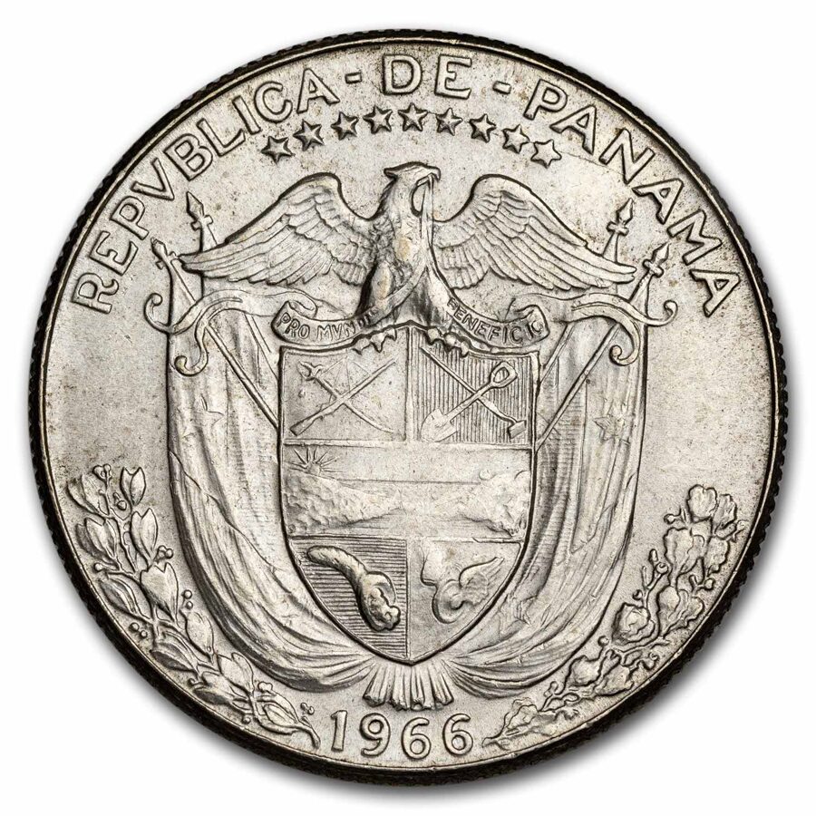 1966 Panama Silver 1/2 Balboa BU