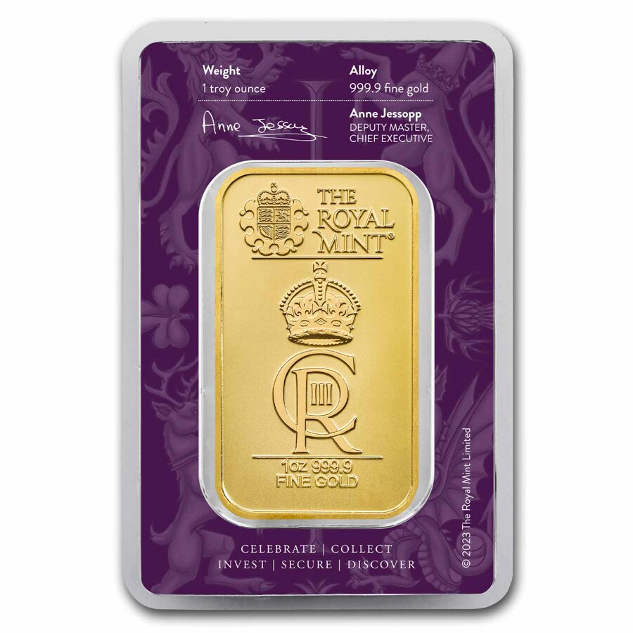 1 oz Gold Bar - The Royal Mint Celebration Bar