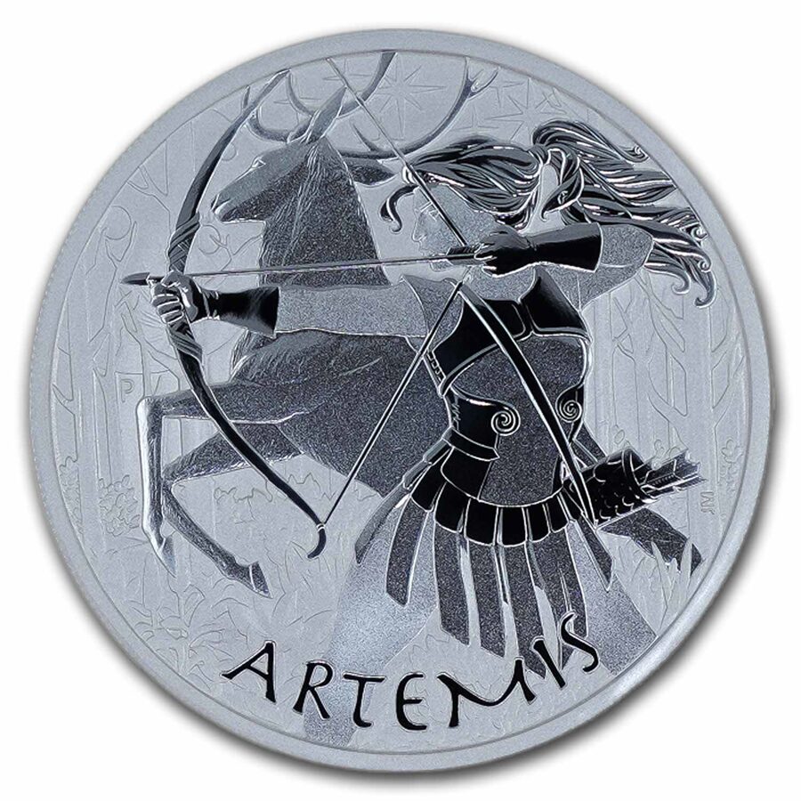2023 Tuvalu 1 oz Silver Gods of Olympus BU (Artemis)