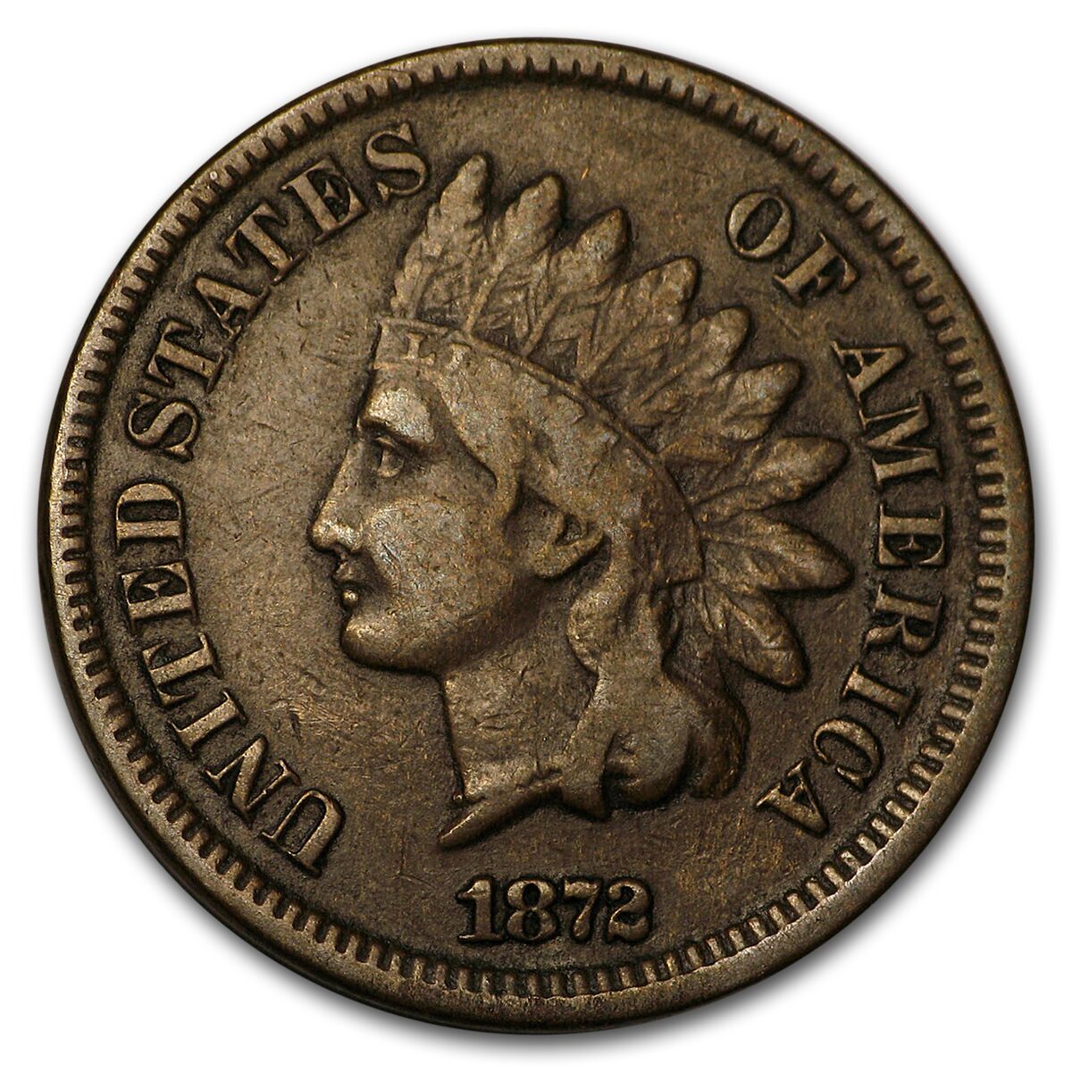 1872 Indian Head Cent Fine