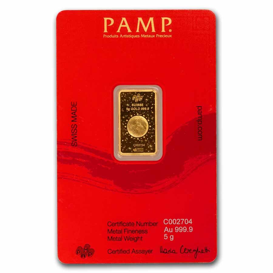2024 5 gram Gold Bar - PAMP Lunar Legends Azure Dragon (In Assay)