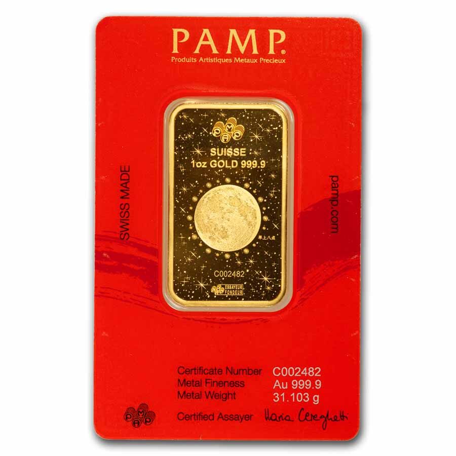2024 1 oz Gold Bar - PAMP Lunar Legends Azure Dragon (In Assay)
