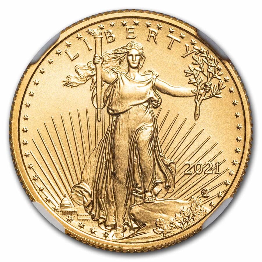 2021 1/4 oz American Gold Eagle (Type 2) MS-70 NGC (FDI)